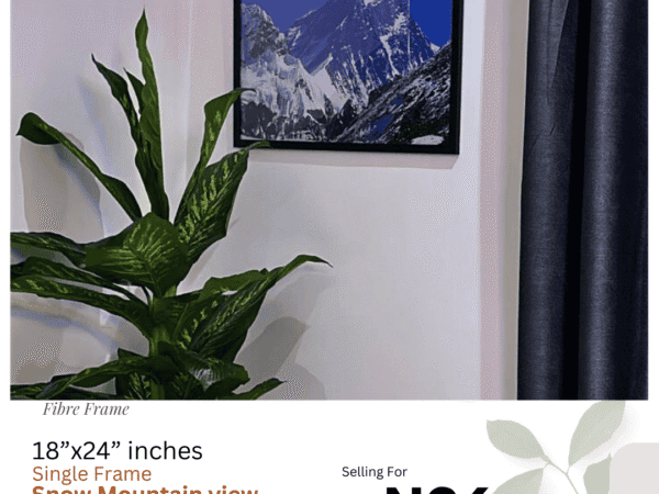 Snow Mountain View Poster Print – Fibre Frame (18"x24")