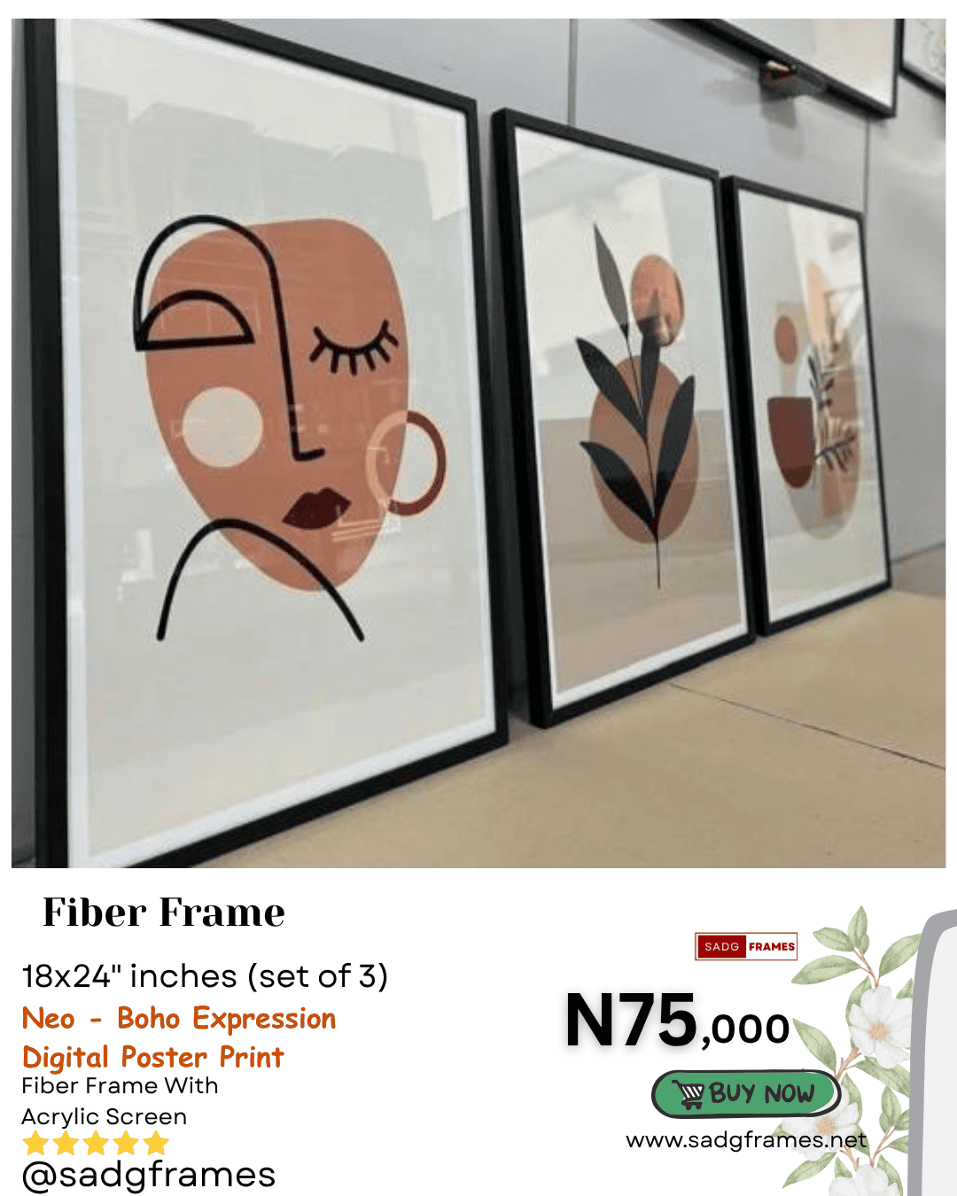 Neo- Boho Expression (18x24 inches) 3 set - Image 2